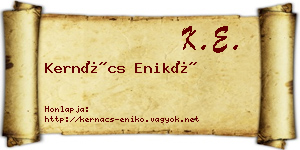 Kernács Enikő névjegykártya